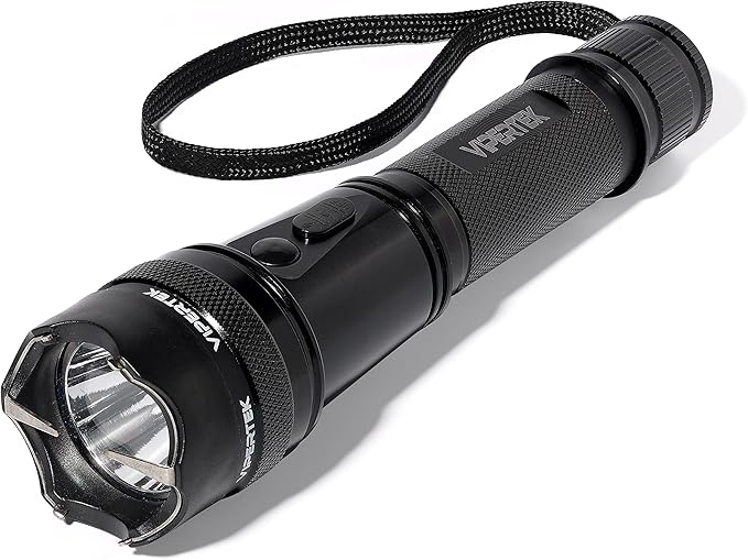 Heavy Duty Aluminum Stun Gun for Self Defense Rechargeable with LED Flashlight